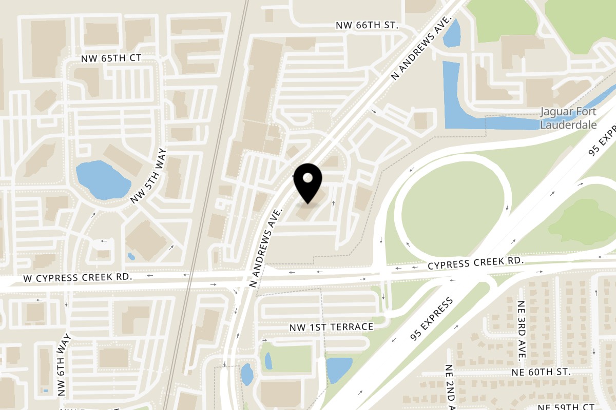 Map showing the location of Beehive Kitchen on 6312 N Andrews Ave in Fort Lauderdale